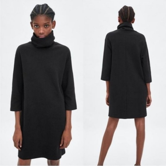 Zara | Dresses | Zara Trafaluc Black Turtleneck Shift Dress | Poshmark